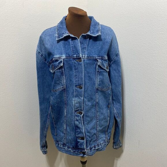 Free People Jacket Distressed "Southbank" Size Medium - Picture 1 of 8
